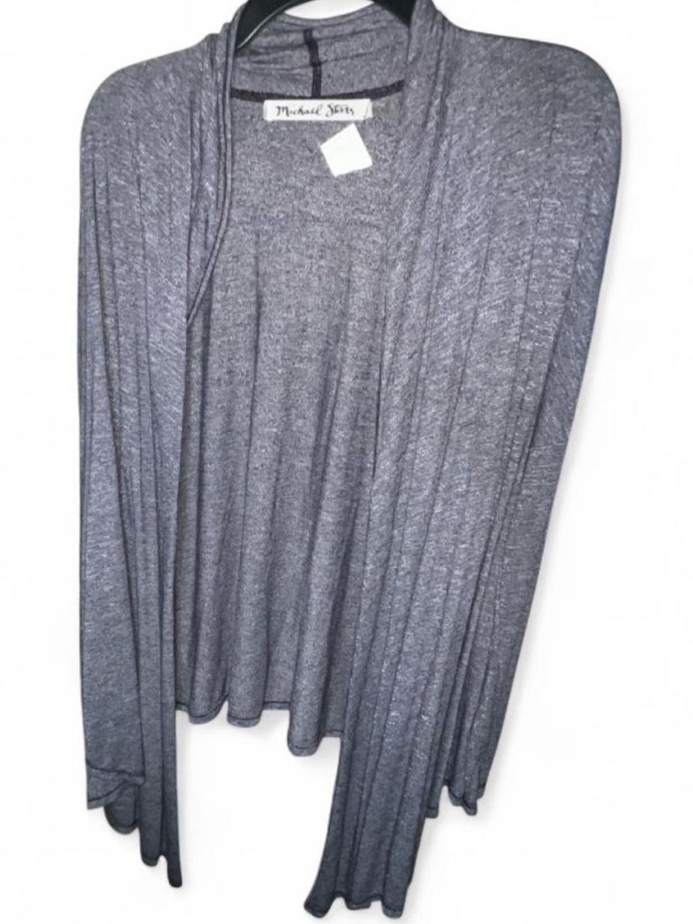 NWT Michael Stars Asymmetrical Gray Open-Front Draped Cardigan One Size Fits All